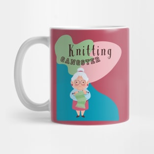 Knitting gangster grandma Mug